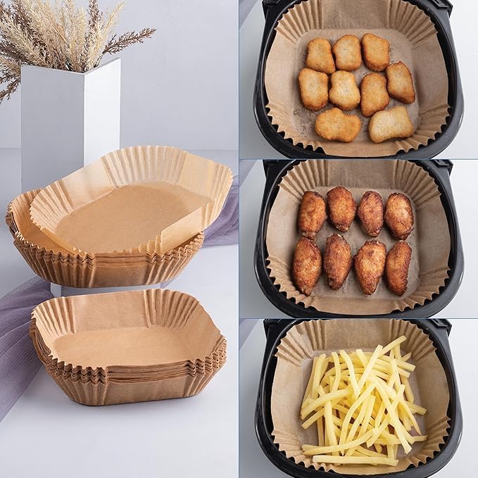 Disposable Air Fryer Paper Liners | Non-Stick Oil-Proof Baking Paper for Air Fryer, Oven & Microwave