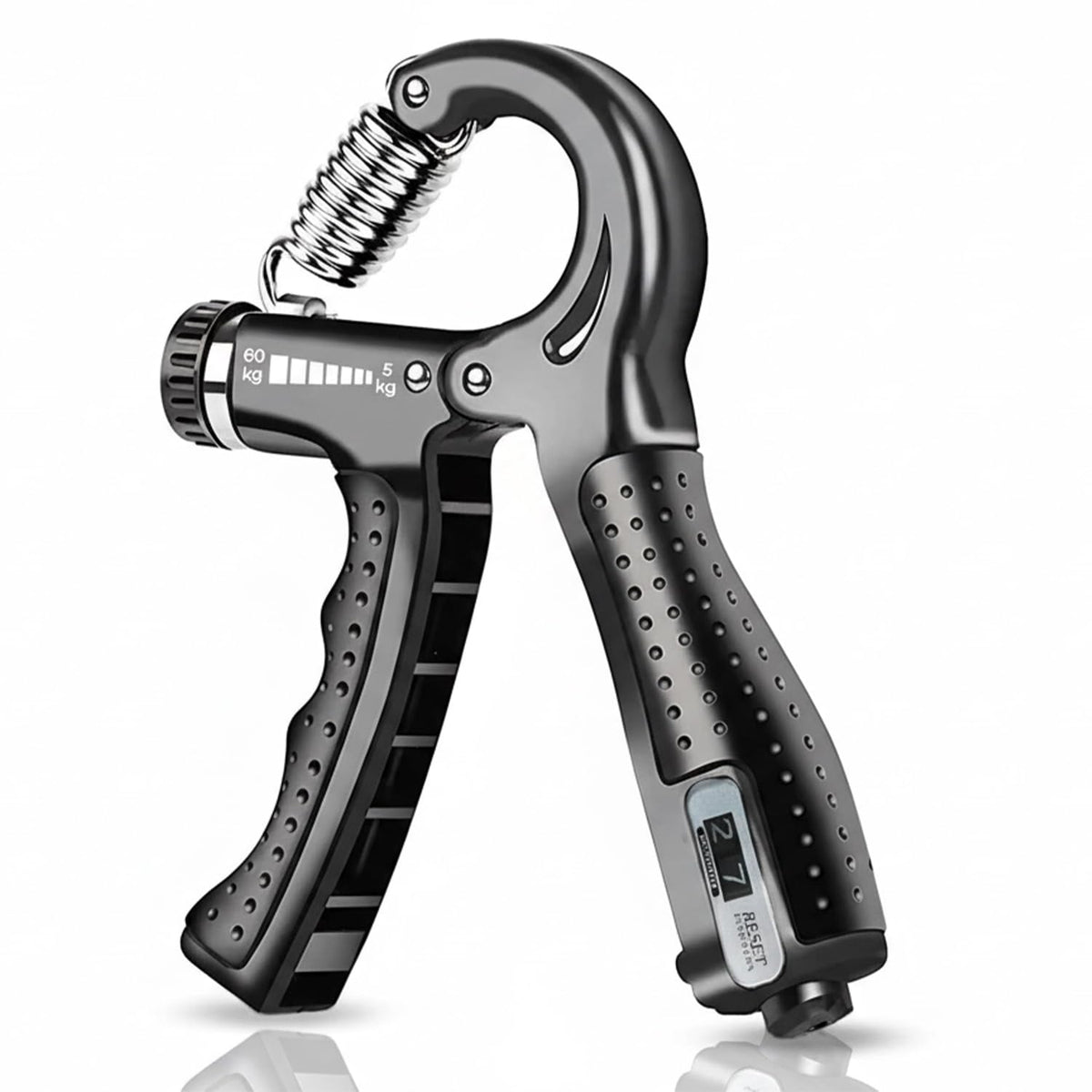 Adjustable Hand Grip Strengthener with Counter (Pack of 2) – 5kg to 60kg Forearm & Wrist Exerciser (Black)