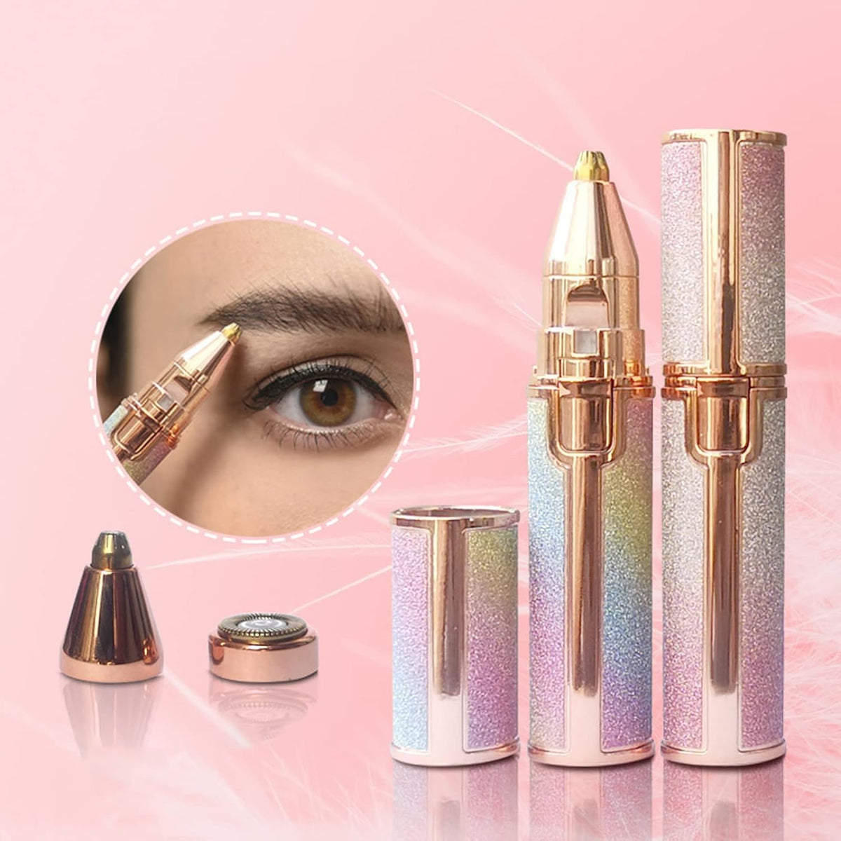 2-in-1 Rechargeable Eyebrow & Facial Hair Trimmer for Women | Painless Hair Remover