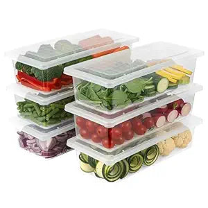 Airtight Fridge Storage Containers ( Pack of 6) – Stackable Food Organizer
