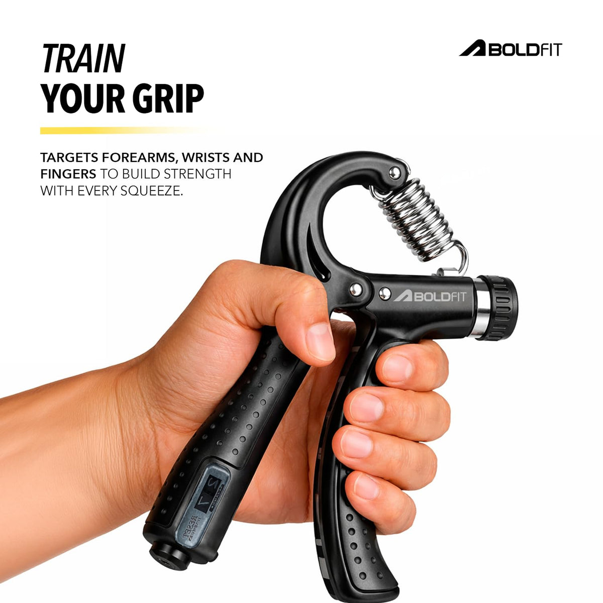 Adjustable Hand Grip Strengthener with Counter (Pack of 2) – 5kg to 60kg Forearm & Wrist Exerciser (Black)