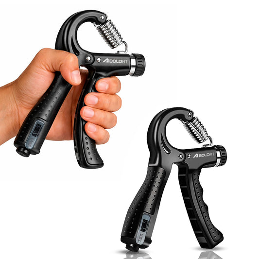 Adjustable Hand Grip Strengthener with Counter (Pack of 2) – 5kg to 60kg Forearm & Wrist Exerciser (Black)