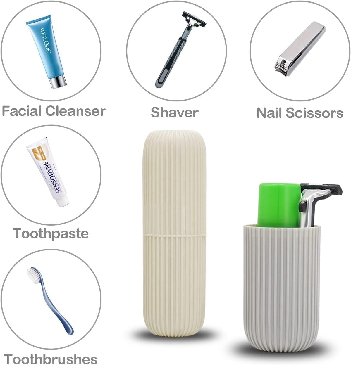 2-in-1 Portable Travel Toiletry Set – Leakproof Soap Case & Toothbrush Holder with Lanyard