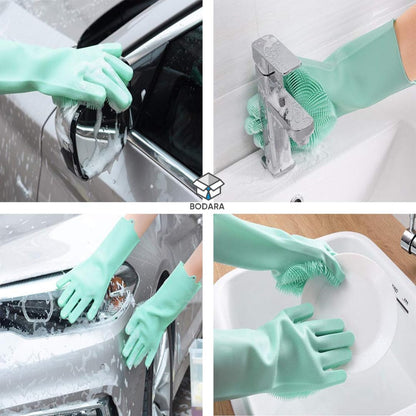 Magic Silicone Dish Washing Gloves | Multipurpose Heat Resistant Cleaning Gloves