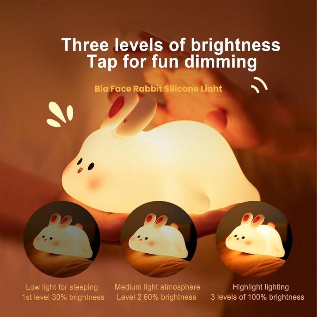 Cute Rabbit Night Light – Soft Adorable Bedside Lamp 🐰✨