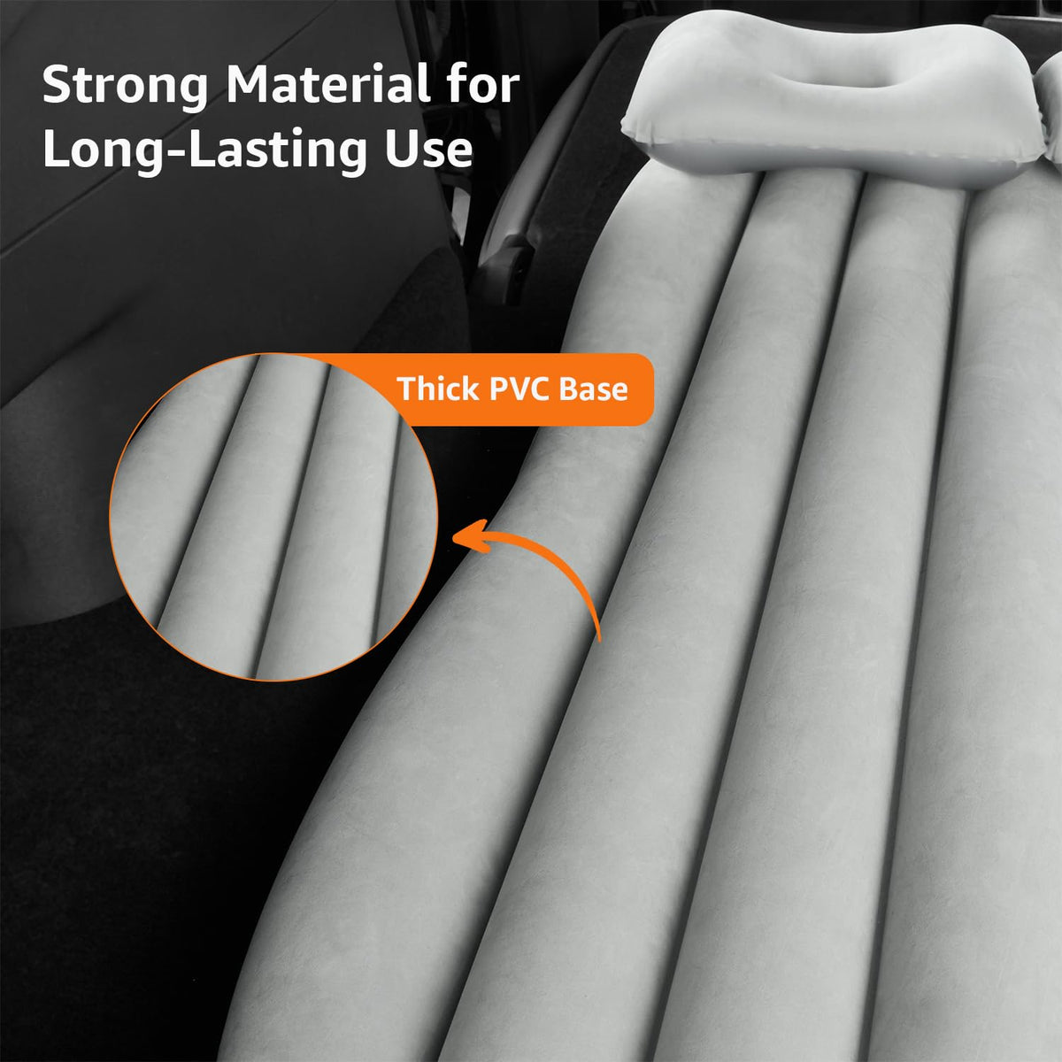 Inflatable Car Bed Mattress with Electric Air Pump & 2 Pillows – Universal Back Seat Travel Air Bed