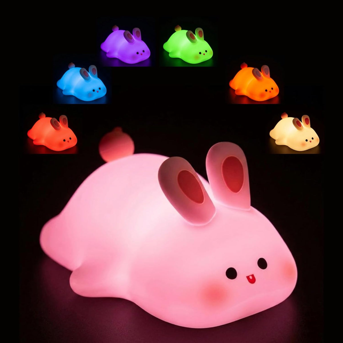 Cute Rabbit Night Light – Soft Adorable Bedside Lamp 🐰✨