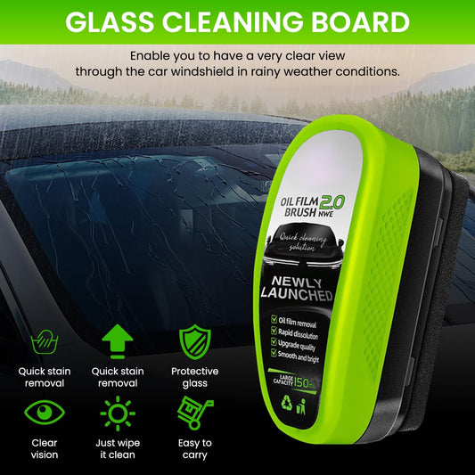 Car Windshield Oil Film Cleaning Brush with Built-in Liquid – 150ml