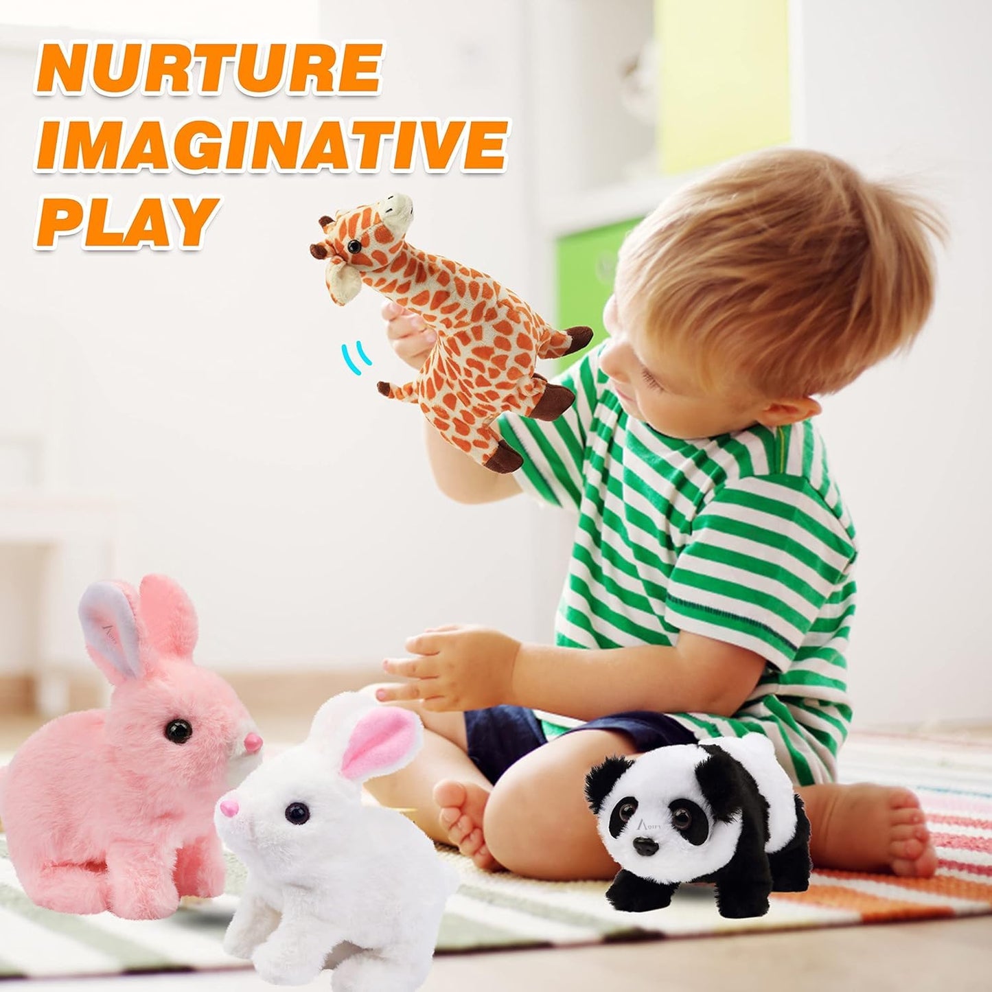 Interactive Hopping Walking Rabbit Toy for Kids | Battery Operated Bunny with Sound