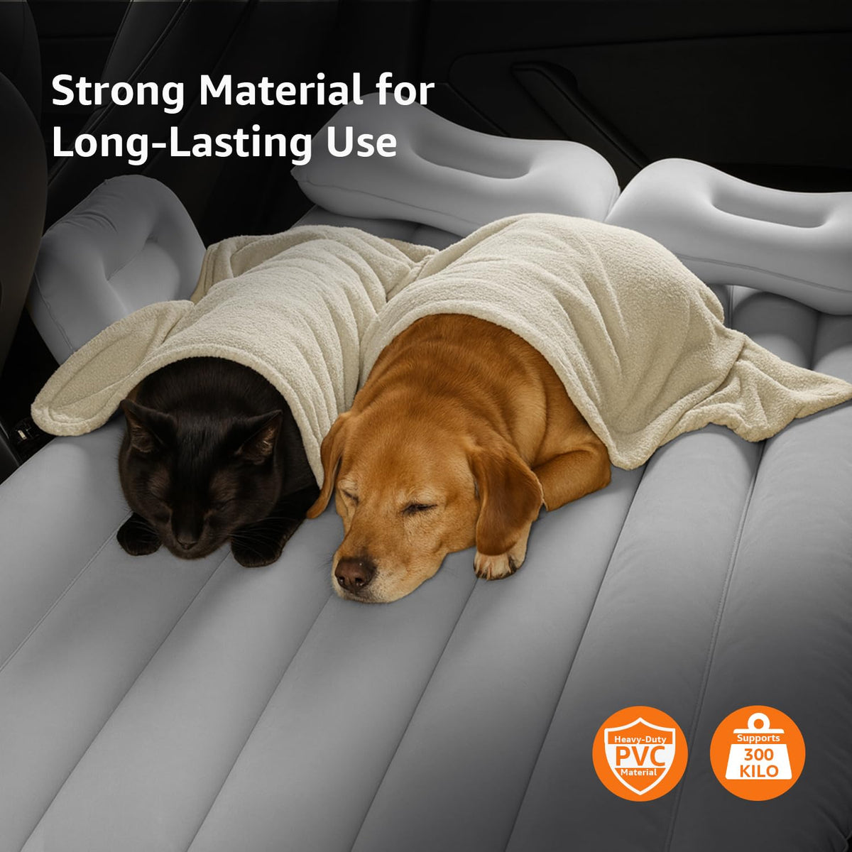 Inflatable Car Bed Mattress with Electric Air Pump & 2 Pillows – Universal Back Seat Travel Air Bed