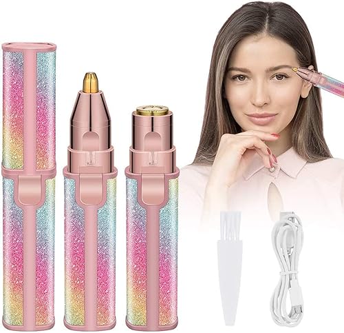 2-in-1 Rechargeable Eyebrow & Facial Hair Trimmer for Women |  Painless Hair Remover