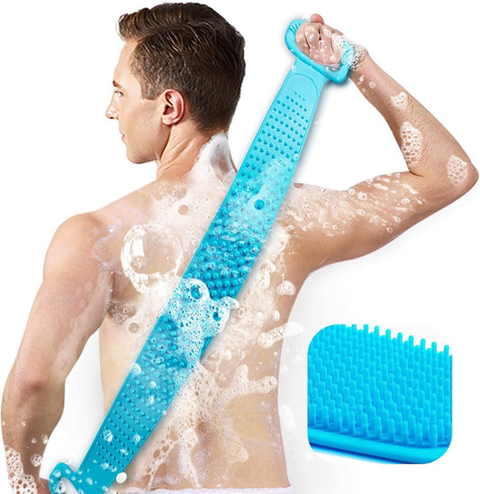 Silicone Body Back Scrubber Belt (Pack of 1) – Dual-Sided Exfoliating Shower Bath Brush