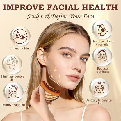 Lymphatic Contour Face Brush | Sculpting Massage Brush for Face & Jawline | Soft Facial Massager