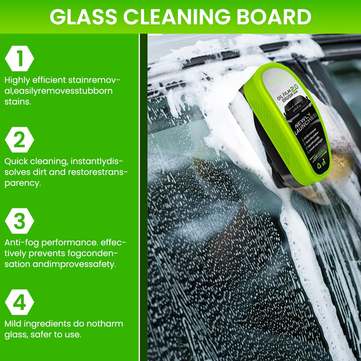 Car Windshield Oil Film Cleaning Brush with Built-in Liquid – 150ml