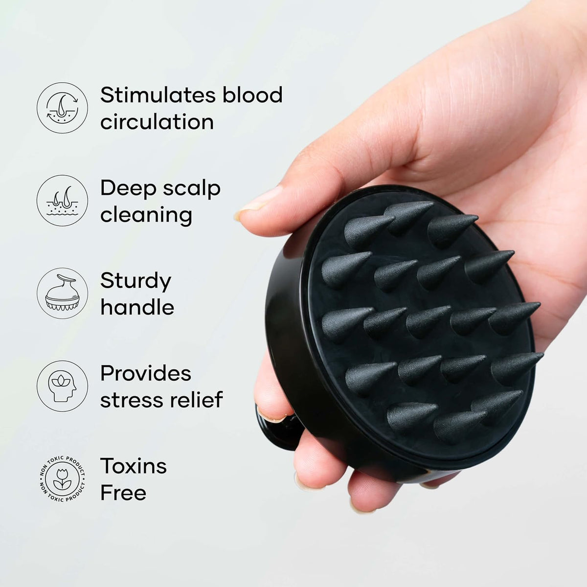 Silicone Hair Scalp Massager & Shampoo Brush – Dandruff Exfoliator & Hair Growth Tool