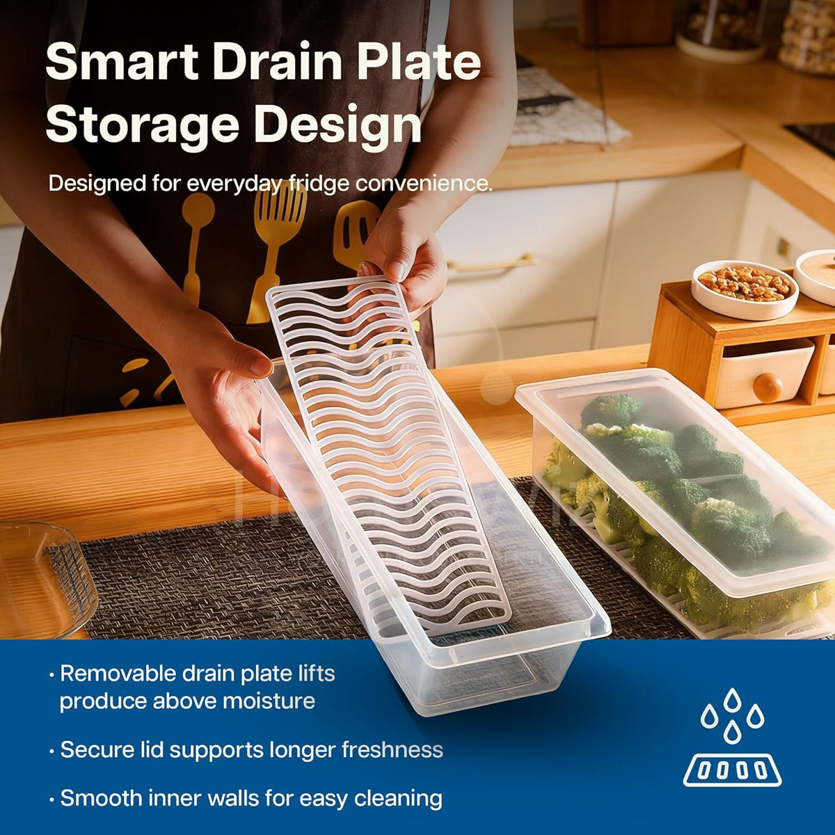 Airtight Fridge Storage Containers ( Pack of 6) – Stackable Food Organizer