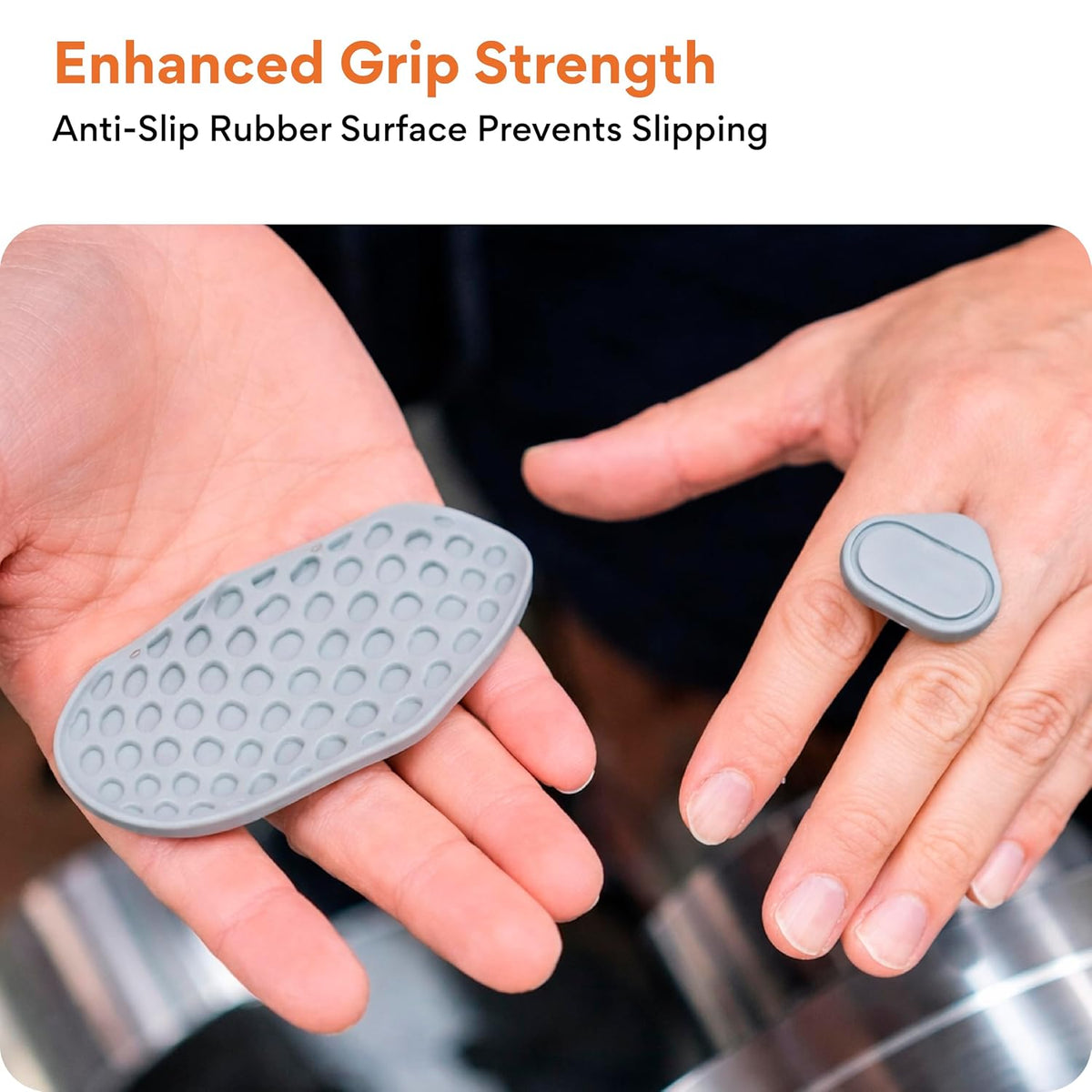 Silicone Gym Hand Grips (Pair) – Anti-Slip Weightlifting Palm Protector Pads with Carry Case