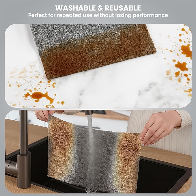 Microfiber Cleaning Cloth Roll – 20 Pcs, Washable & Tear-Away