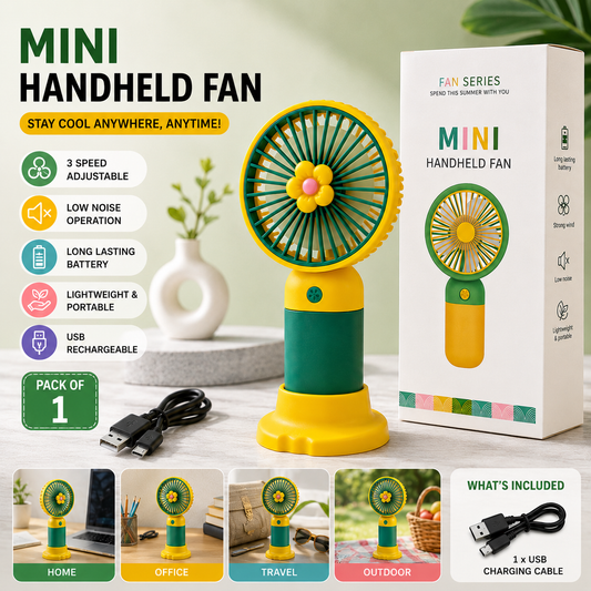 Mini Portable Handheld Fan | Rechargeable USB Pocket Fan | Compact Personal Cooling Fan