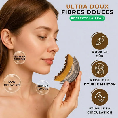 Lymphatic Contour Face Brush | Sculpting Massage Brush for Face & Jawline | Soft Facial Massager
