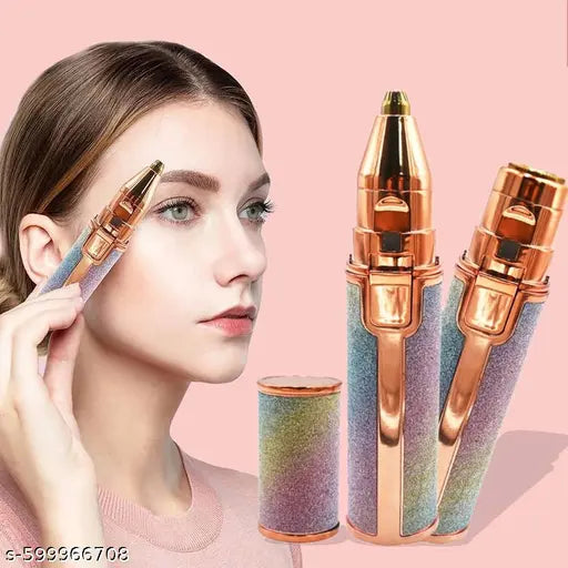 2-in-1 Rechargeable Eyebrow & Facial Hair Trimmer for Women |  Painless Hair Remover